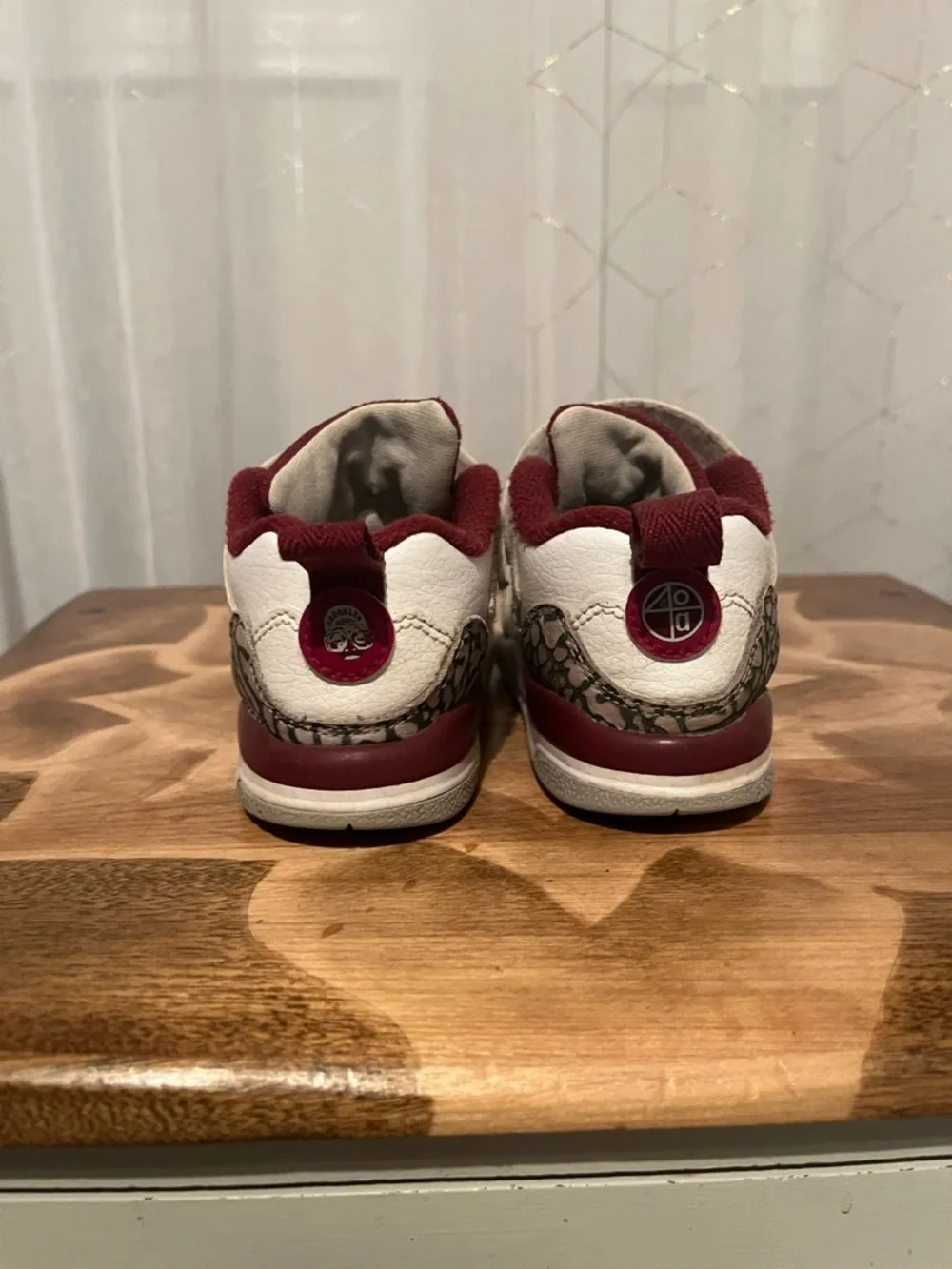 Nike Air Jordan Toddler Sneakers White/Red Elephant Print Size 7.5 - Picture 4 of 8
